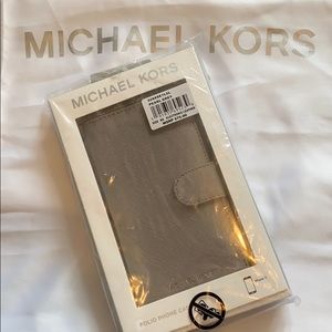 NEW Pearl Grey Michael Kors iPhone X Folio Case
